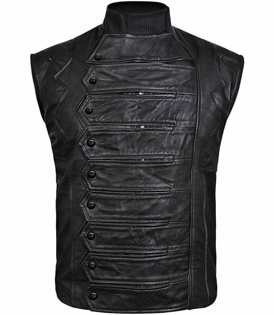 Bucky Barnes Winter Soldier Jacket with Detachable Sleeves 2