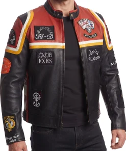 Harley Davidson and the Marlboro Man Jacket in Black and Orange Leather