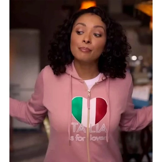 ITALIA IS FOR LOVERS PINK HOODIE model pic 2