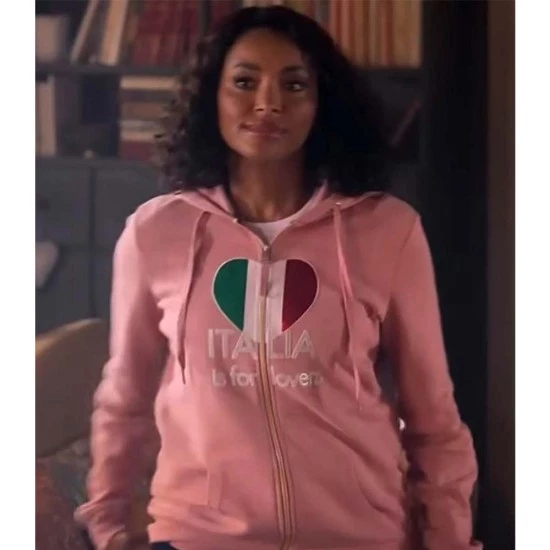 ITALIA IS FOR LOVERS PINK HOODIE model