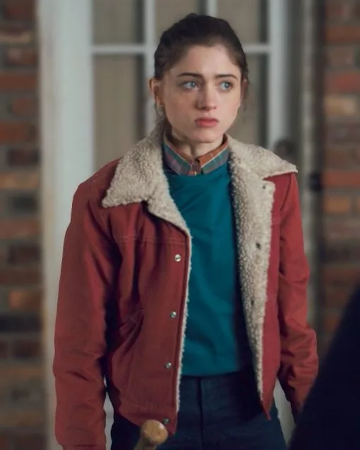 Stranger Things Nancy Wheeler Red Jacket (3) nancy wheeler wearing jacket from stranger things
