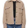 beige wool shirt jacket