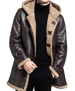 Mens Brown Leather Bomber Jacket
