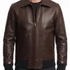 mens vintage brown leather biker jacket