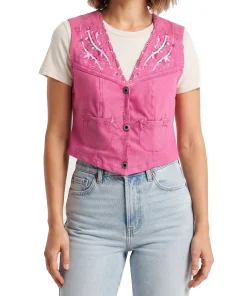 Womens Cropped Pink Vest