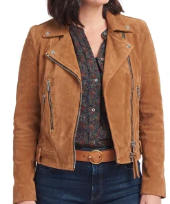 womens tailored brown leather jacket
