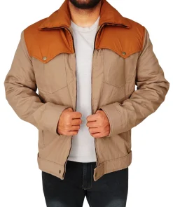 mens brown cotton ranch jacket