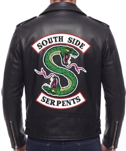 mens black leather biker jacket
