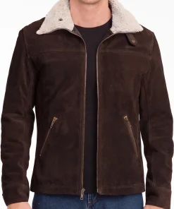 Mens Rugged Brown Leather Jacket