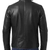 Mens Leather Cafe Racer Jacket Black