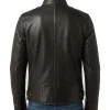 Mens Leather Cafe Racer Jacket Brown