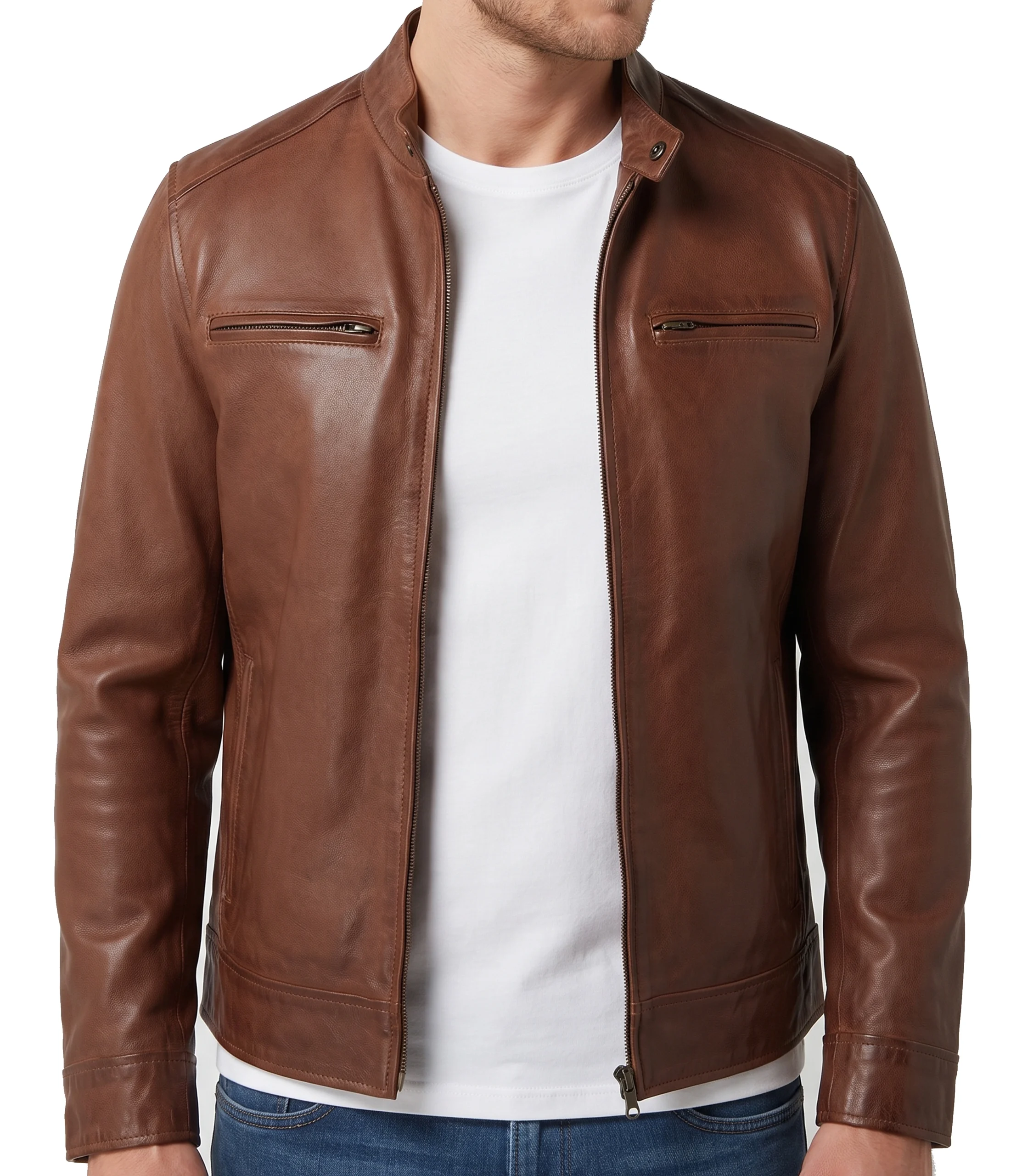 mens-leather-cafe-racer-jacket-tan Mens Leather Cafe Racer Jacket Tan
