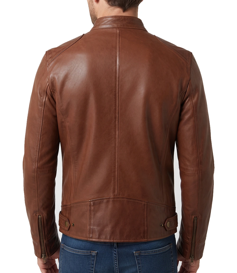 mens-leather-cafe-racer-tan Mens Leather Cafe Racer Jacket Tan