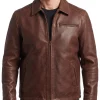 mens leather driving jacket