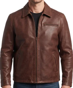 mens leather driving jacket