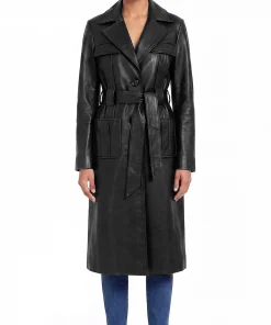 womens leather trench coat