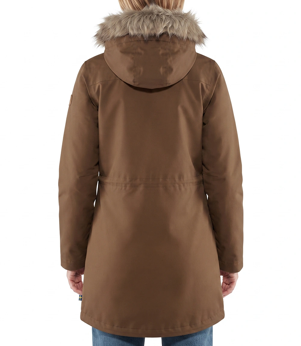 womens-lightweight-waterproof-Brown-parka